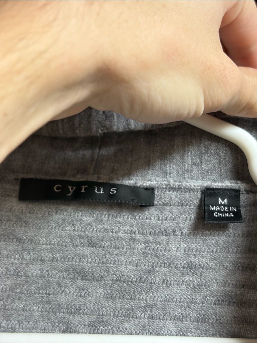 Cyrus Light Gray Open-Front Ribbed Cardigan - Picture 2 of 4